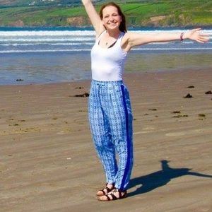 Fun blue relaxed fit pants!